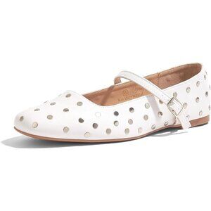 ✨Women's White  Flat Shoes Comfortable Shoes Ankle Strap Toe Faux Leather Flats